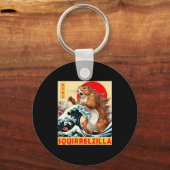 Squirrel Japanese Art Funny Squirrel For Men Women Sleutelhanger (Voorkant)