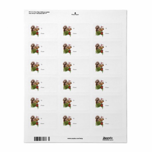 Squirrel Lantern Gift Labels (Full Sheet)