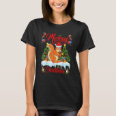 Squirrel Lights Xmas Tree Santa Squirrel Christmas T-shirt (Voorkant)