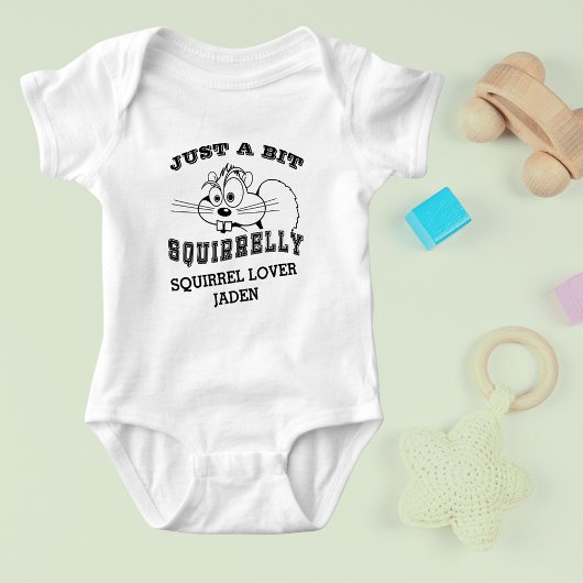 Squirrel Love Squirrelare Black Art Name Romper