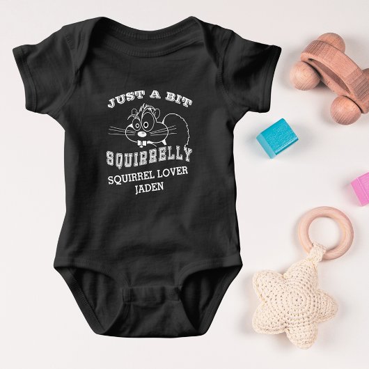 Squirrel Love Squirrelrelly White Art Add Name Romper