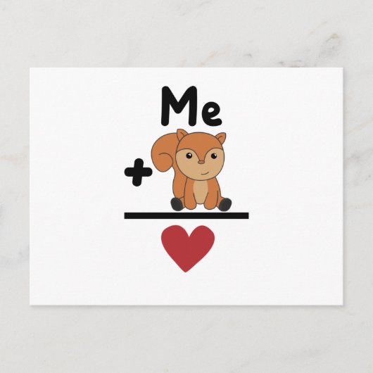 Squirrel Love vergelijking Forest Animals Heart Briefkaart (Voorkant)