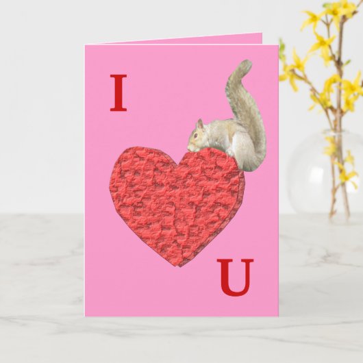 Squirrel Love Wenskaart Kaart (Gele Bloem)