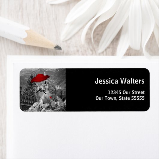 Squirrel Lover Funny Artist Adres Etiket (Insitu)