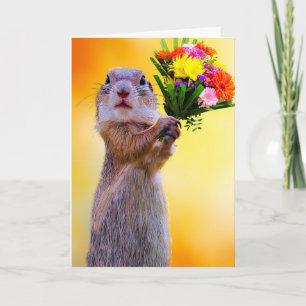 SQUIRREL MET VLOEISTJES BIRTHDAAGSE WENSKAART KAART