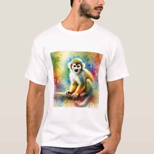 Squirrel Monkey in a Colorful Light 210924AREF138 T-shirt (Voorkant)