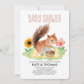 Squirrel Nuts Picnic Waterverf Baby shower Kaart (Voorkant)