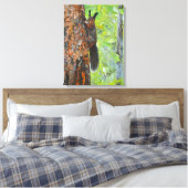 Squirrel on Pine Tree – Realistic Oil Painting Canvas Afdruk (Insitu (Slaapkamer))