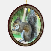 Squirrel Ornaments Omcirkeld door Acorns Keramisch Ornament (Links)