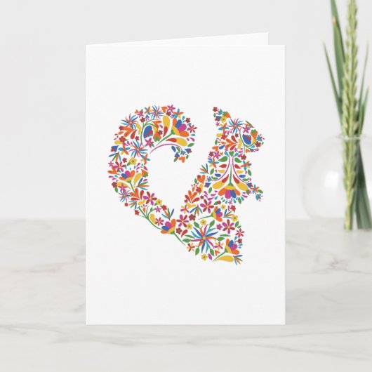 Squirrel Otomi Flowers Rodent Gift Kaart (Voorkant)