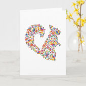 Squirrel Otomi Flowers Rodent Gift Kaart (Gele Bloem)