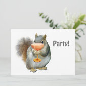 Squirrel Party Invitation Kaart (Staand voorkant)