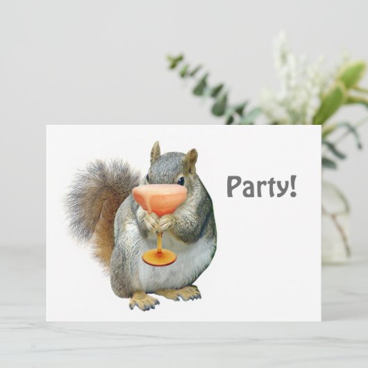 Squirrel Party Invitation Kaart (Staand voorkant)