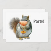 Squirrel Party Invitation Kaart (Voorkant / Achterkant)