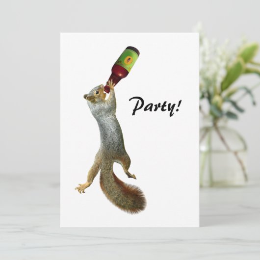 Squirrel Party Invitation Kaart (Staand voorkant)