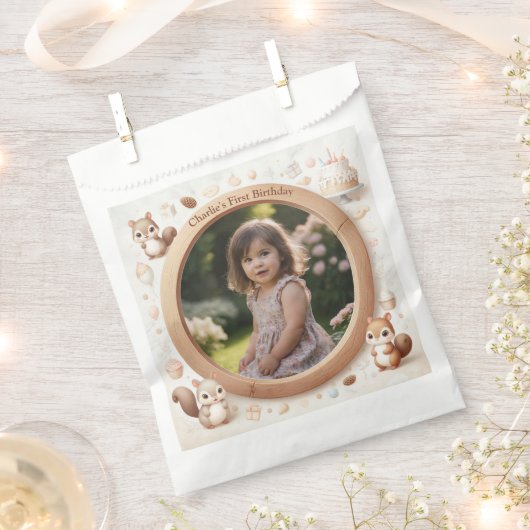 Squirrel Photo Lijst voor verjaardagsfeestjes voor Bedankzakje (Geknipt)