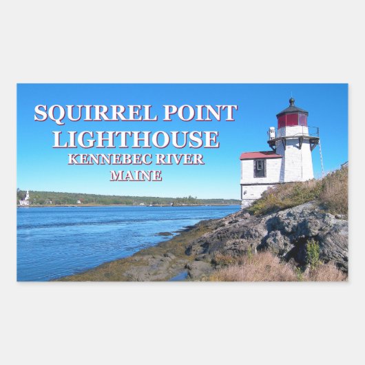 Squirrel Point Vuurtoren, Maine Stickers (Voorkant)
