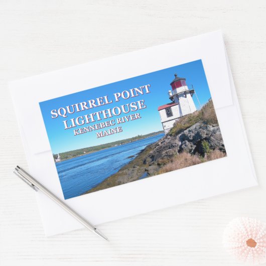 Squirrel Point Vuurtoren, Maine Stickers (Envelop)