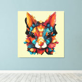 Squirrel Popart Canvas Afdruk (Insitu (Houten vloer))