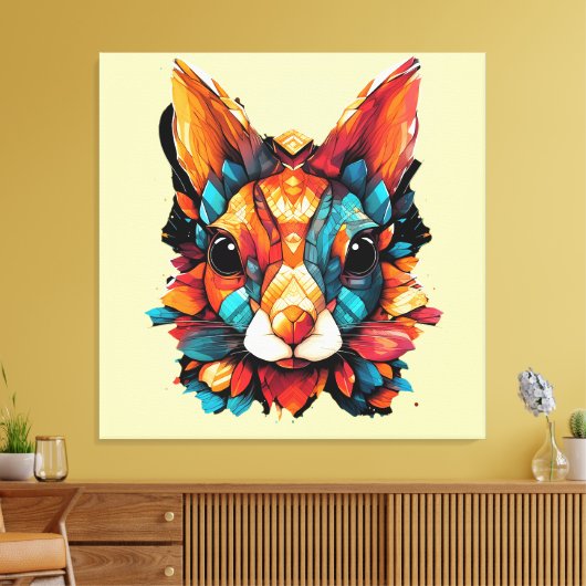 Squirrel Popart Canvas Afdruk (Insitu (Woonkamer))