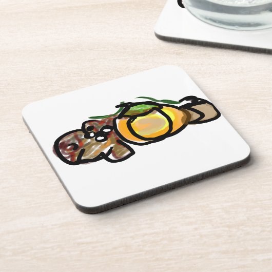 Squirrel pumpkins bier onderzetter (Linkerzijde)