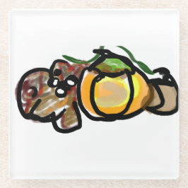 Squirrel pumpkins  glazen onderzetter