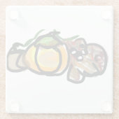 Squirrel pumpkins  glazen onderzetter (Achterkant)