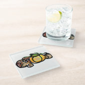 Squirrel pumpkins  glazen onderzetter (Schuin)