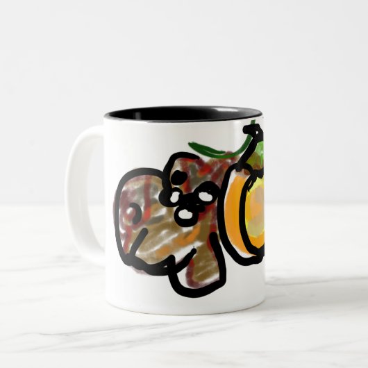 Squirrel pumpkins  tweekleurige koffiemok (Voorkant links)