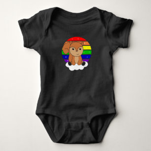 Squirrel Rainbow Glitter Kawaii Croissant Romper