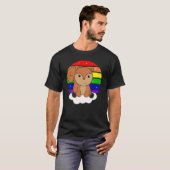 Squirrel Rainbow Glitter Kawaii Croissant T-shirt (Voorkant volledig)
