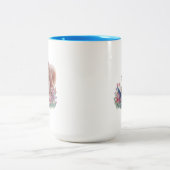 Squirrel Reading A Book Nestled In Flowers Tweekleurige Koffiemok (Center)