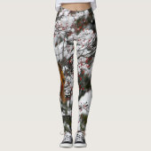 Squirrel Red Berries sneeuwboom Foto Leggings (Voorkant)