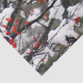 Squirrel Red Berries sneeuwboom Foto Tissuepapier (Detail)