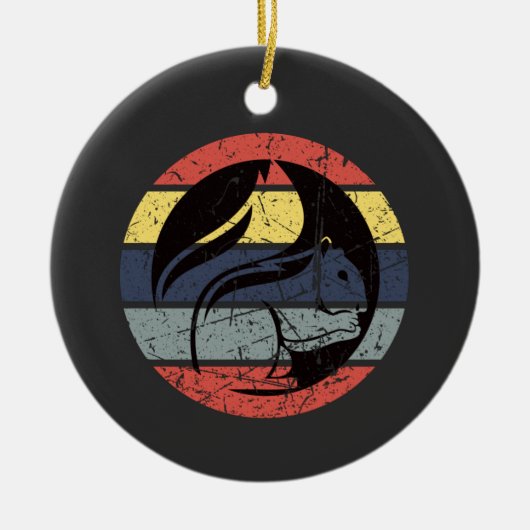 Squirrel Retro Keramisch Ornament (Voorkant)