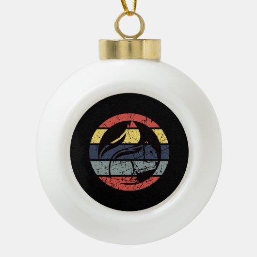 Squirrel Retro Keramische Bal Ornament (Voorkant)