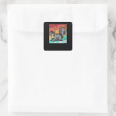 Squirrel Retro Vierkante Sticker (Tas)