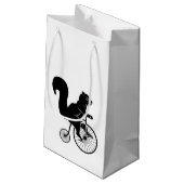 Squirrel Rider op Old Bike Klein Cadeauzakje (Achterkant Gekanteld)