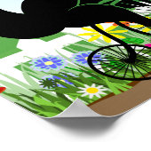 Squirrel Rider op Old Bike Poster (Hoek)