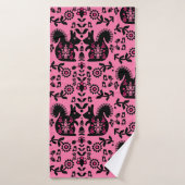 Squirrel Scandinavian Folk Art Badhanddoek (Badhanddoek)