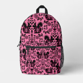 Squirrel Scandinavian Folk Art Bedrukte Rugzak (Voorkant)