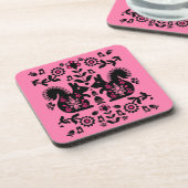 Squirrel Scandinavian Folk Art Bier Onderzetter (Linkerzijde)