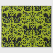 Squirrel Scandinavian Folk Art Cadeaupapier (Vlak)