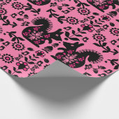 Squirrel Scandinavian Folk Art Cadeaupapier (Hoek)