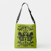 Squirrel Scandinavian Folk Art Crossbody Tas (Achterkant)