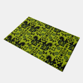 Squirrel Scandinavian Folk Art Deurmat