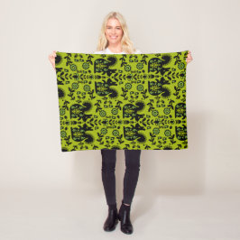 Squirrel Scandinavian Folk Art Fleece Deken