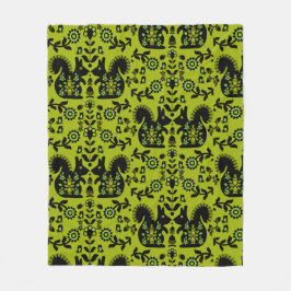 Squirrel Scandinavian Folk Art Fleece Deken
