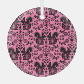 Squirrel Scandinavian Folk Art Glas Ornament (Voorkant)