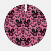 Squirrel Scandinavian Folk Art Glas Ornament (Achterkant)